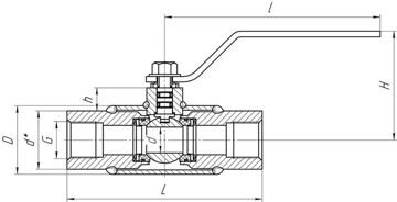 Кран шаровой ALSO для жидких сред муфтовый полнопроходный DN 15 PN 40